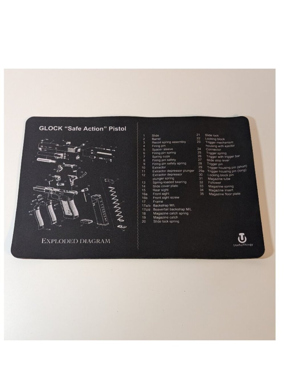 Mousepad for Glock Safe Action Diagram Parts Illustration Bench Pistol Gun Mat